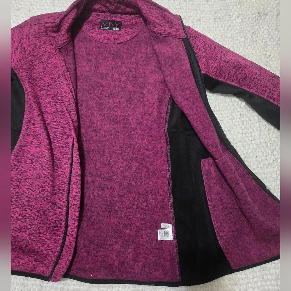 MARC NEW YORK Magenta And Black Zip-Up Activewear Jacket Size Small - Picture 10 of 16